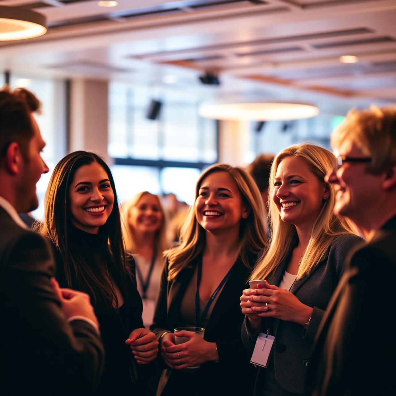 Professionals in gesprek tijdens een netwerk-event